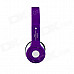 S450 Foldable Wireless Stereo Bluetooth V2.1 + EDR Headband Headphone w/ FM / TF / Mic. - Purple