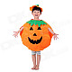 Halloween Party Show Costume Children's Pumpkin Clothes Hat Suit - Orange + Green + Black (L)