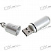 Aluminum Pill Shaped USB 2.0 Flash/Jump Drive with Neck Strap - Silver (4GB)