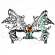 Universal / Halloween Costume Party Ball Men's Hawk Style Rhinestone Studded Plated Mask - Silver