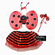 Halloween Costume Makeup Props Ladybird Skirt + Wings + Headband + Stick Set - Red + Black