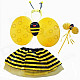 Halloween Costume Makeup Props Bee Skirt + Wings + Headband + Stick Set - Yellow + Black