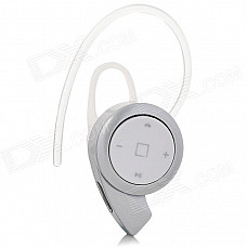 Mini Bluetooth V4.0 In-Ear Headset w/ Microphone for IPHONE / IPAD + More - Silver + White