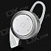 Mini Bluetooth V4.0 In-Ear Headset w/ Microphone for IPHONE / IPAD + More - Silver + White