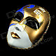 Men's Halloween Venetian Style Elegant Masquerade Mask - White + Deep Blue