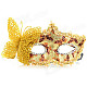Stylish Butterfly Decorated Shiny Powder Finish Mask for Halloween / Costume Party / Ball - Golden