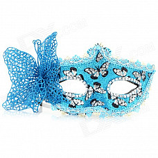 Stylish Butterfly Decorated Shiny Powder Finish Mask for Halloween / Costume Party / Ball - Blue