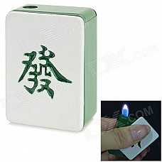 Creative Mahjong Style Metal Lighter Toy - Green + White