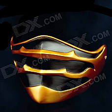 MM116 Halloween Cosplay Resin Face Mask - Golden + Black