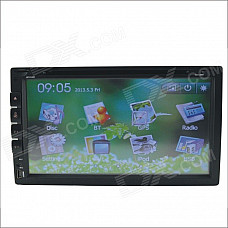 669 Universal 6.9" Screen DVD Player w/ Radio, GPS Navigation, Bluetooth + Steering Wheel Control