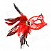 Stylish Sexy Crystal + Feather Decorated Lace Mask for Women - Red