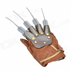 82003 Adjustable Bendable & Detachable Wolf Claw Glove - Brown + Silvery Black