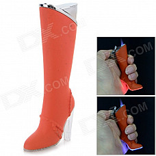 Creative Women's Boot Shaped Zinc Alloy Butane Lighter - Orange