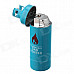 Fashion Gas-Jar Shaped Zinc Alloy Windproof Butane Lighter - Blue