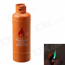 Fashion Gas-Jar Shaped Zinc Alloy Windproof Butane Lighter - Orange