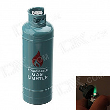 Fashion Gas-Jar Shaped Zinc Alloy Windproof Butane Lighter - Blue Grey