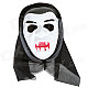 Halloween Cosplay Vampire Style Face Mask - White + Black