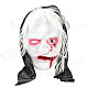 Holloween Party Cosplay Thinning White Hair One-eyed Zombie Mask - White + Black + Red