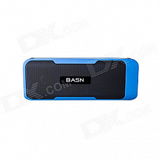 BASN S101 Portable Mini Bluetooth V3.0 Speaker w/ 4400mAh Power Bank / TF / FM - Blue + Black