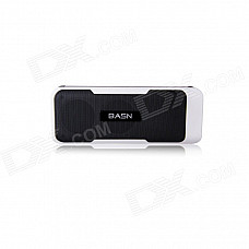 BASN S101 Portable Mini Bluetooth V3.0 Speaker w/ 4400mAh Power Bank / TF / FM - White + Black