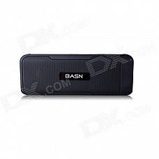 BASN S101 Portable Mini Bluetooth V3.0 Speaker w/ 4400mAh Power Bank / TF / FM - Black