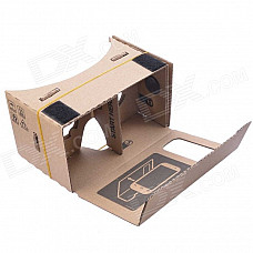 NEJE SZ0048-4 DIY Google Cardboard Virtual Reality 3D Glasses w/ NFC for 4~4.5" Cellphones - Brown