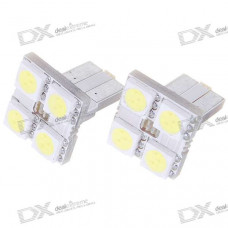 T8 2W 60-Lumen 4x5050 SMD LED Car White Light Bulb (Pair)