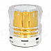 Mini Bluetooth V2.0 Speaker w/ Mini USB / USB 2.0 / FM / TF - Golden + White