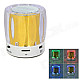 Mini Round Bluetooth V2.0 Speaker w/ Mini USB / USB 2.0 / FM / TF - Golden + White