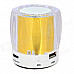 Mini Round Bluetooth V2.0 Speaker w/ Mini USB / USB 2.0 / FM / TF - Golden + White