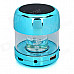 Mini Cylinder Shaped Bluetooth V2.0 Speaker w/ FM / TF / Mini USB / USB - Blue + Black + Transparent