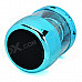 Mini Cylinder Shaped Bluetooth V2.0 Speaker w/ FM / TF / Mini USB / USB - Blue + Black + Transparent