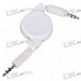 Retractable 3.5mm M-M Audio Cable - White (70cm-Length)