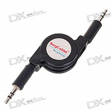 Retractable 3.5mm M-M Audio Cable - Black (70CM-Length)