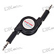 Retractable 3.5mm M-M Audio Cable - Black (70CM-Length)
