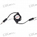 Retractable 3.5mm M-M Audio Cable - Black (70CM-Length)