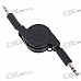 Retractable 3.5mm M-M Audio Cable - Black (70CM-Length)