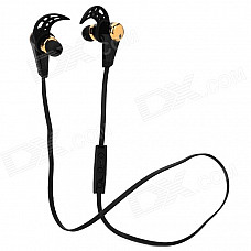 HV805 Sports Wireless Bluetooth V4.0 In-ear Earphone w/ Microphone - Black + Golden