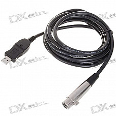 Driver-Free USB Male to XLR Female Microphone Cable (3M-Length)