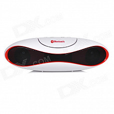 GL-2 Portable Rugby Shaped Wireless Bluetooth V2.1 Speaker w/ FM / TF Card Slot - White + Black