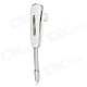 Portable Mini Bluetooth V3.0 Ear-hook Music Headset w/ Mic. - White + Silver