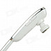 Portable Mini Bluetooth V3.0 Ear-hook Music Headset w/ Mic. - White + Silver