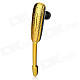 Portable Mini Bluetooth V3.0 Ear-hook Music Headset w/ Mic. - Black + Gold