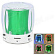 Mini Portable Bluetooth V2.0 MP3 Player / Speaker w/ Mini USB / FM / TF / 4-LED - Green + White