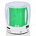 Mini Portable Bluetooth V2.0 MP3 Player / Speaker w/ Mini USB / FM / TF / 4-LED - Green + White