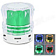 Mini Portable Bluetooth V2.0 MP3 Player / Speaker w/ Mini USB / FM / TF / LED - Green + Transparent