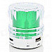 Mini Portable Bluetooth V2.0 MP3 Player / Speaker w/ Mini USB / FM / TF / LED - Green + Transparent