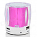 Mini Portable Bluetooth V2.0 MP3 Player / Speaker w/ Mini USB / FM / TF / 4-LED - Purple + White