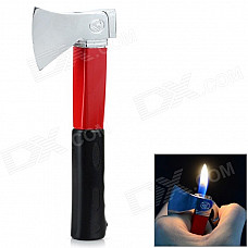 Creative Axe Shaped Metal + ABS Butane Gas Lighter - Black + Red + Multi-Color