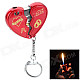 Creative Heart Shaped Metal Key Chain Butane Lighter - Red